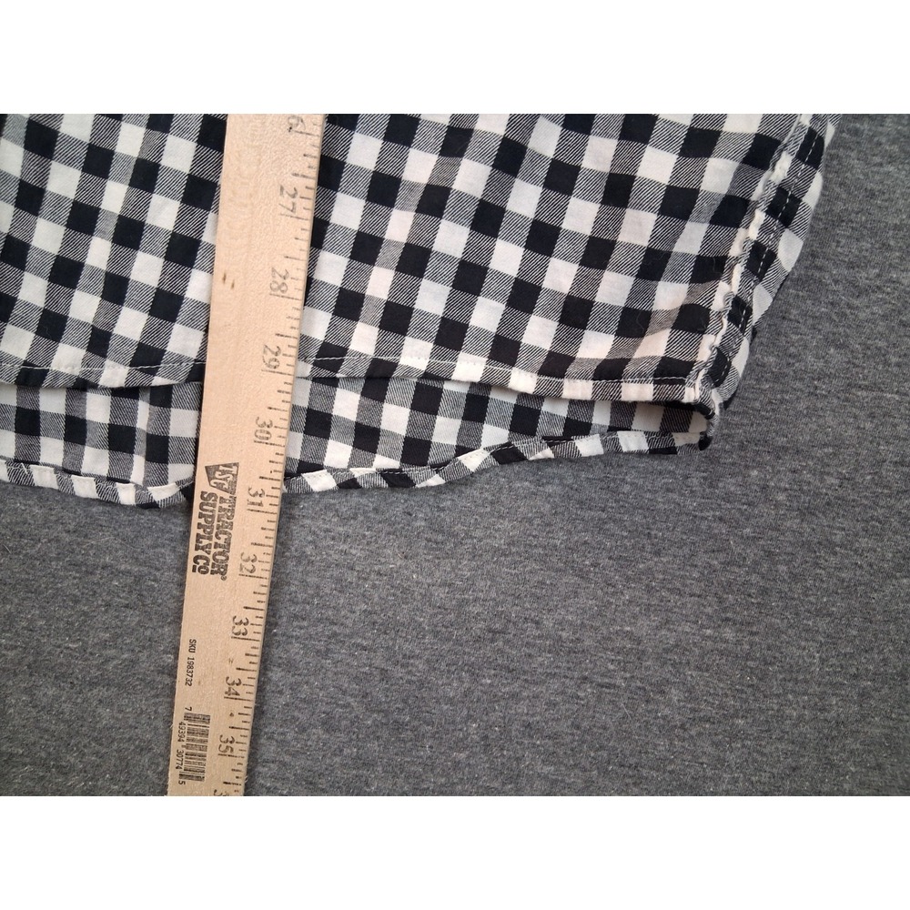 Lands End Mens Shirt 2XL XXL Black‎ White Gingham Check Plaid Button Down Soft - Picture 5 of 7